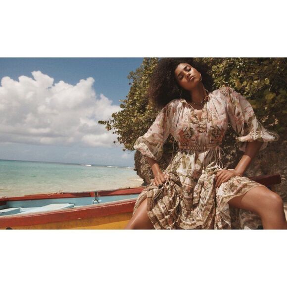 💕ZIMMERMANN💕 Lyre Ruffle Tiered Billow Sleeve Midi Dress ~ Spliced US 6 NWT - Picture 9 of 16